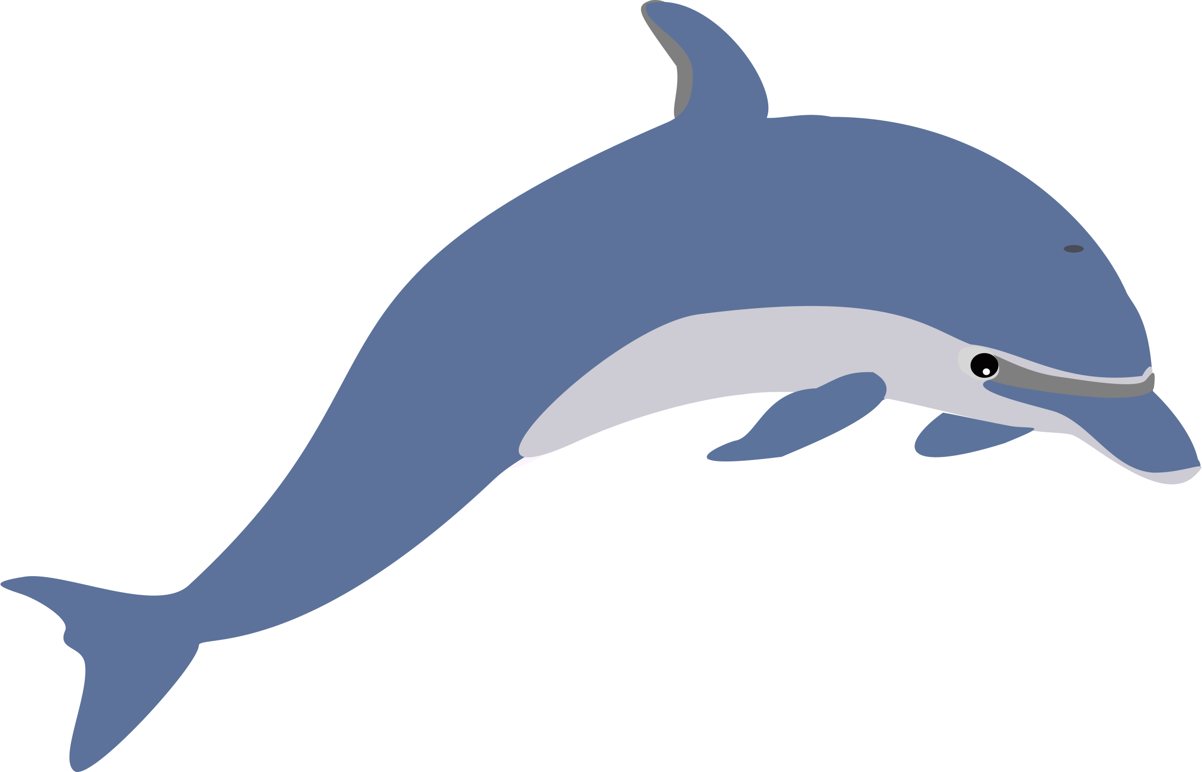 Black - Clipart Dolphin - Png Download (2400x1541), Png Download