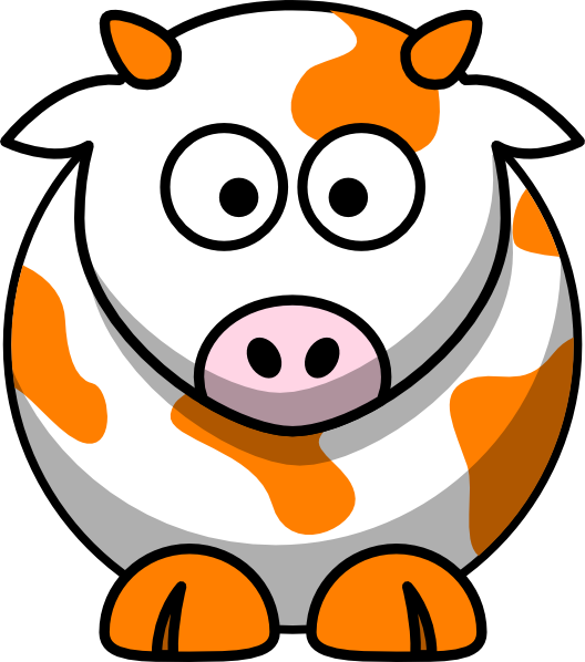 Love Clipart Cow - Orange Cow Clip Art - Png Download (528x598), Png Download