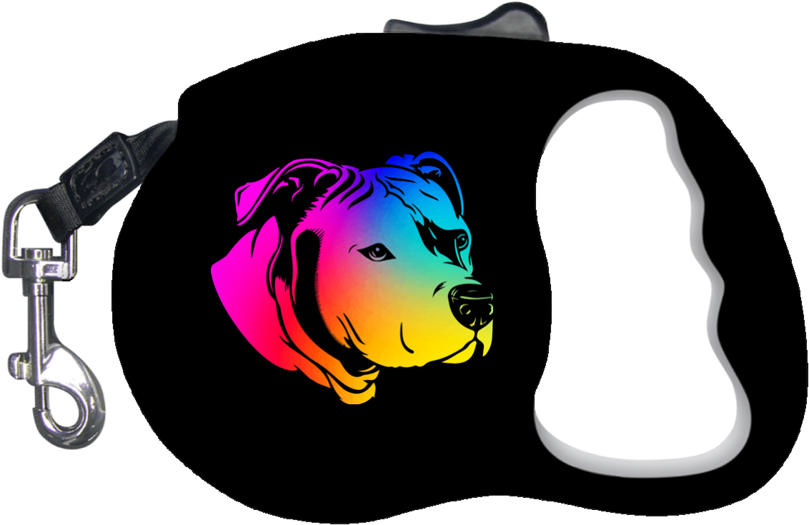 Rainbow Pit Retractable Dog Leash - Leash Clipart (1155x1155), Png Download