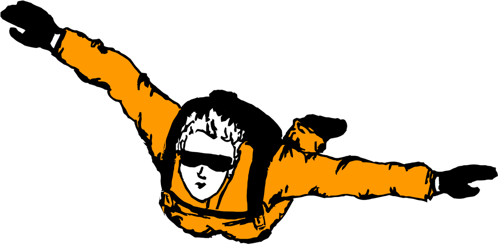 Skydiver Simple Highball Blog - Sky Diving Clipart Png Transparent Png (1600x810), Png Download