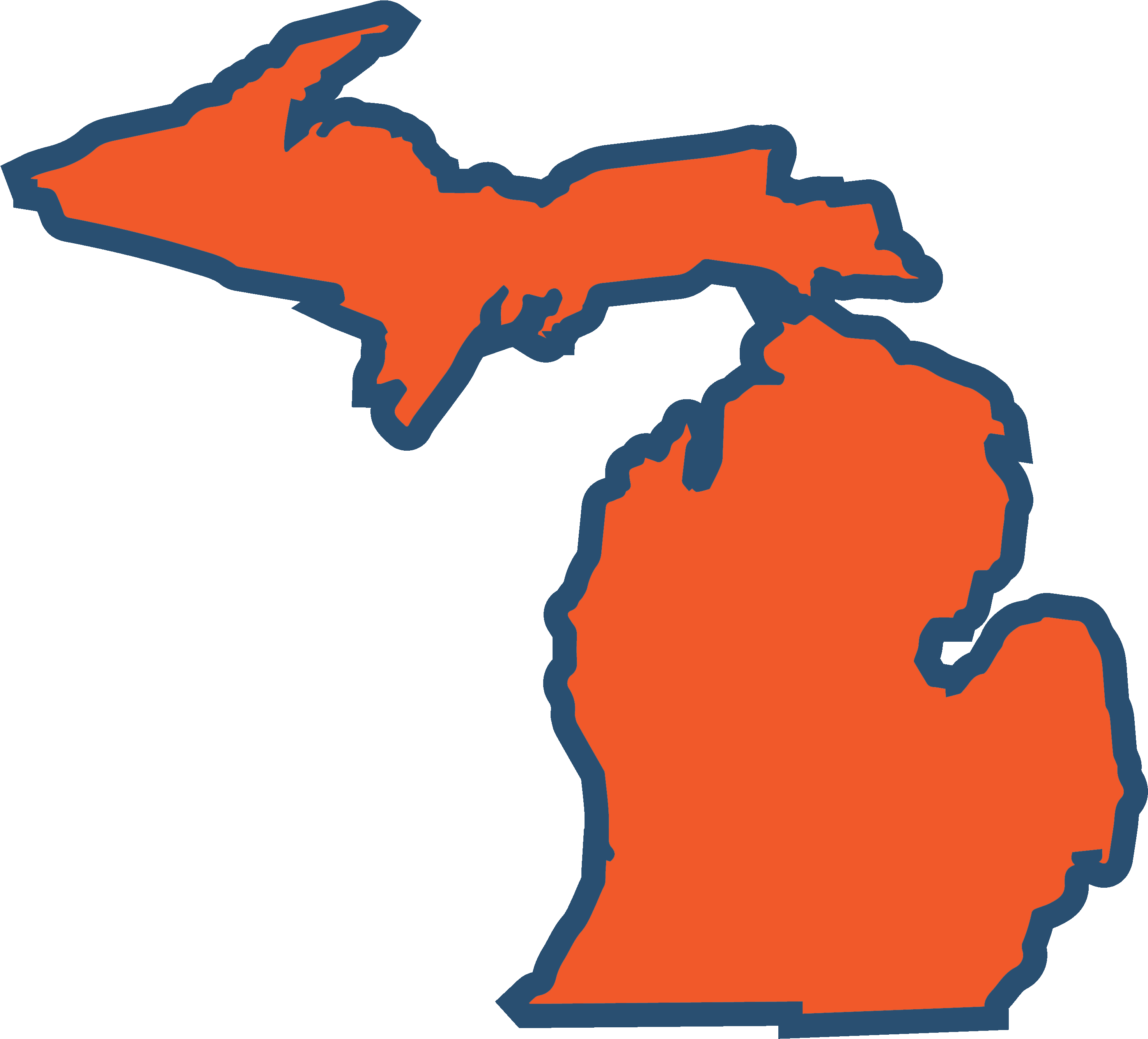 Solid Color Die Cut 4" Michigan Sticker - Sticker Clipart (800x800), Png Download
