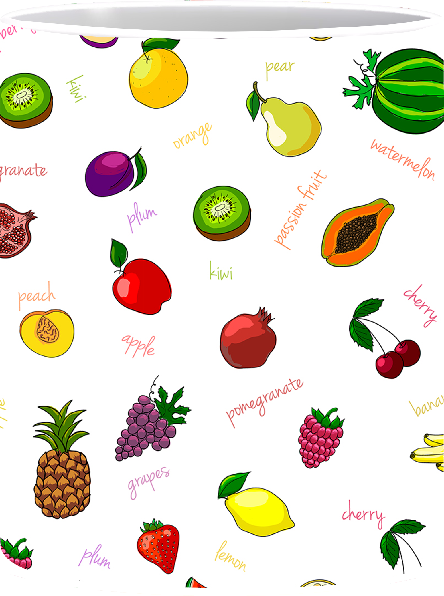 Coffee Mug, Fruits Patterns - Fruit Clipart (2389x2306), Png Download
