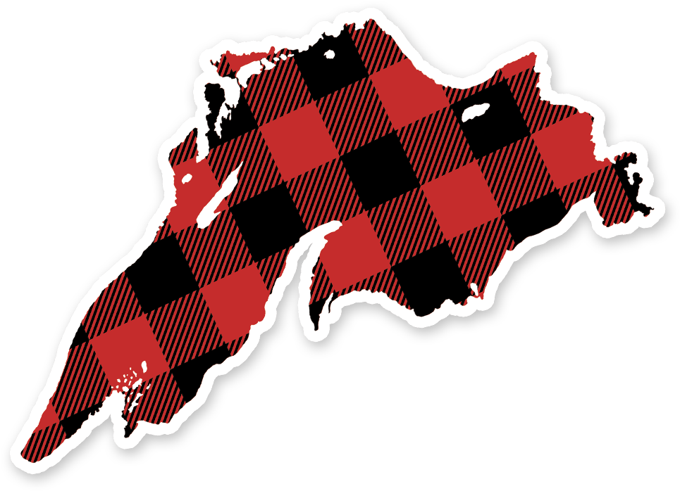 Plaid Lake Superior Sticker - Lake Superior, Wisconsin - Lake Essentials - Shape, Clipart (1200x1200), Png Download