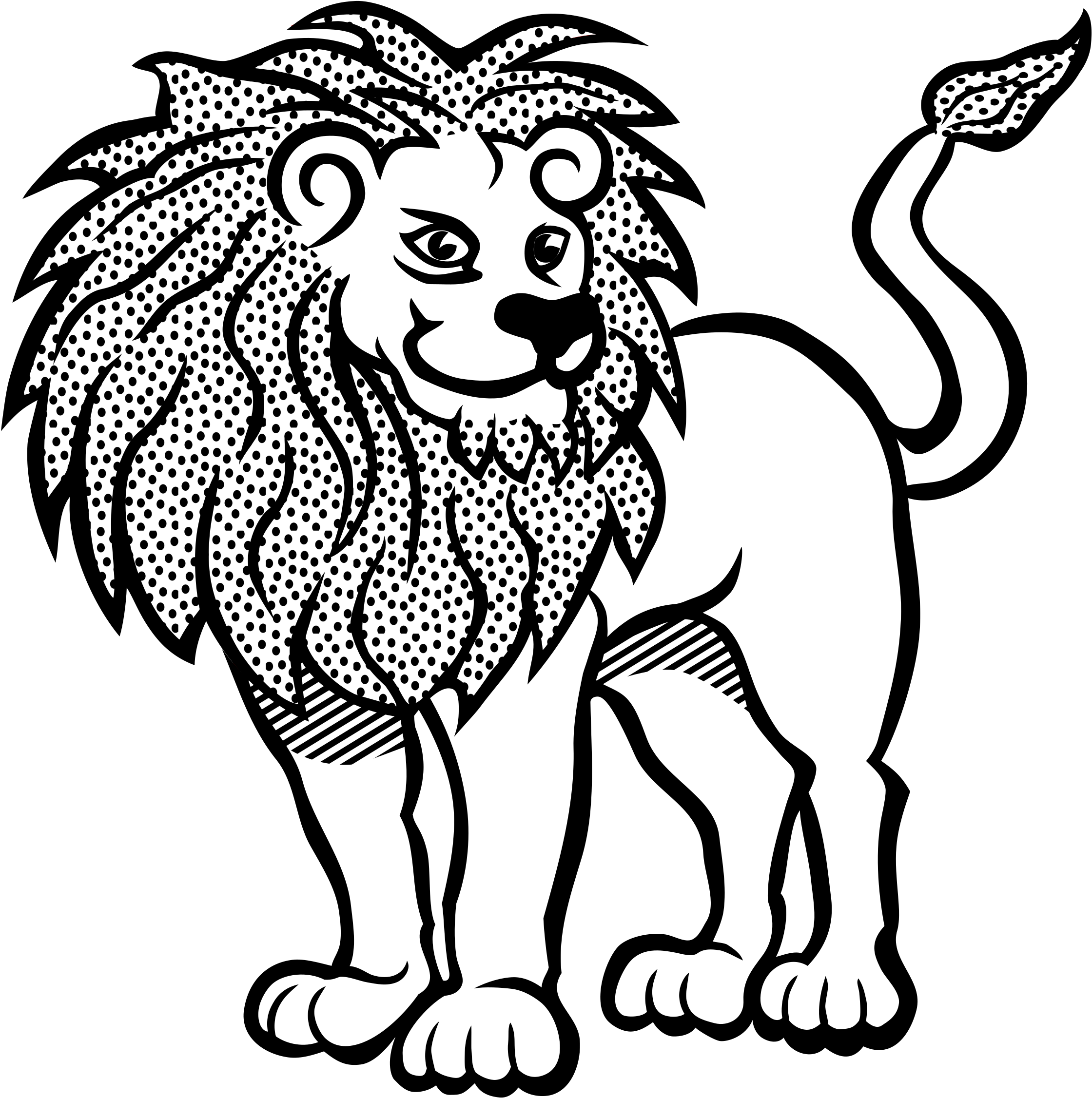 Line Art Clipart Lion - Line Art Of Lion - Png Download (2387x2400), Png Download