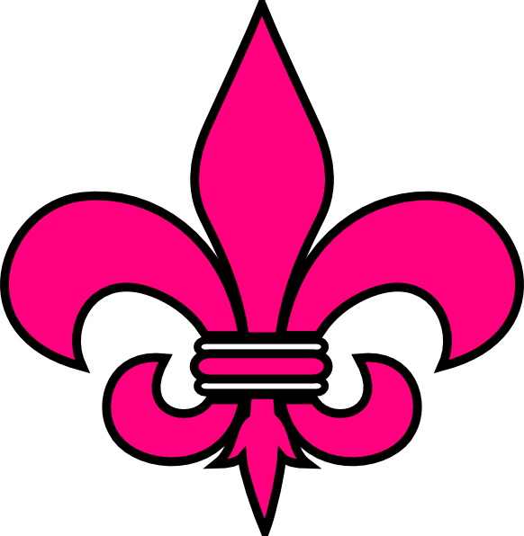 Pink Fleur De Lis Court Clip Art - Do Curso De Letras - Png Download (582x596), Png Download