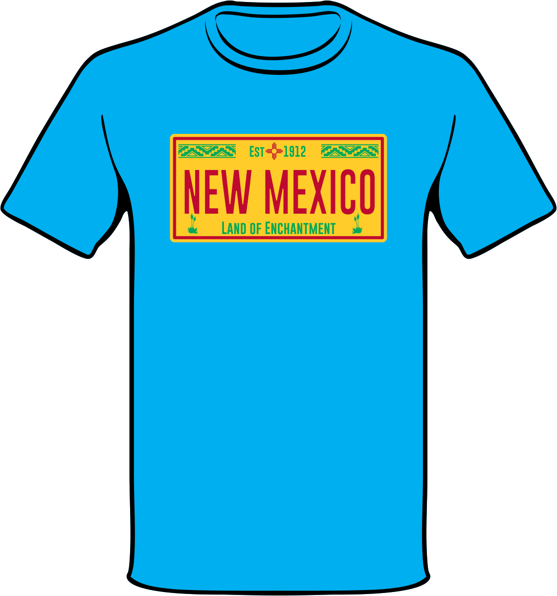 Authentic New Mexico License Plate Shirt - Zia Pueblo Clipart (1122x1202), Png Download