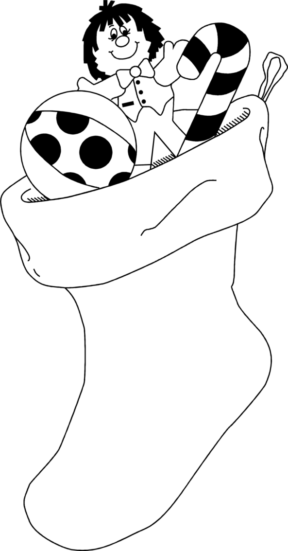 Christmas Black And White Stripedmas Stockings Clipart - Clip Art Black And White - Png Download (593x1133), Png Download