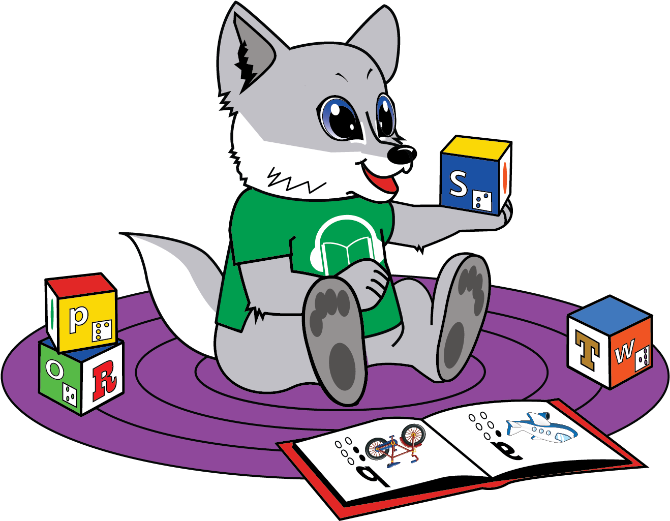 Wolf Playing With Block - Clip Art - Png Download (1321x1172), Png Download