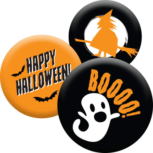 Trick Or Treat Buttons - Halloween Clipart (600x600), Png Download