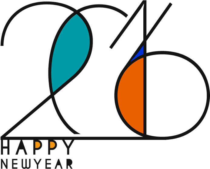 Text 2016 For Happy New Year Celebrations - New Year Clipart (700x570), Png Download