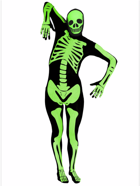 Top 10 Adult Halloween Costumes £25 And Under Including - Halloween Costumes Skeleton Glow In The Dark Clipart (615x612), Png Download