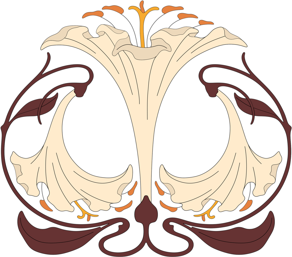 Art Nouveau Lily Purple Ornament (round) Clipart (1024x1024), Png Download