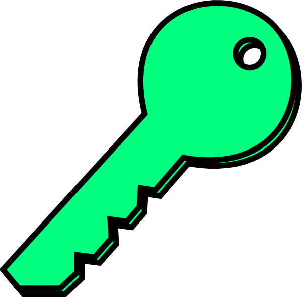 Pale Green Key Clip Art At Clker - Png Download (600x590), Png Download