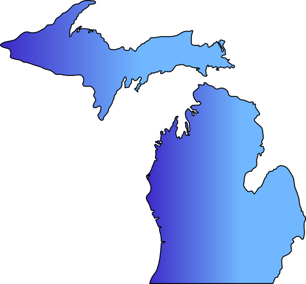 Michigan Map Clipart - Png Download (600x557), Png Download