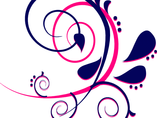 Curve Clipart Pink Paisley - Dark Purple Flower Clip Art - Png Download (640x480), Png Download