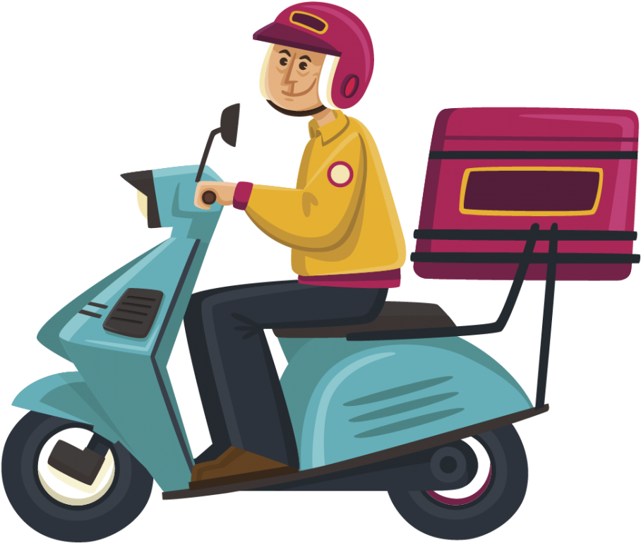 Our Amazing Frozen Yogurt - 外卖 员 Clipart (1024x770), Png Download