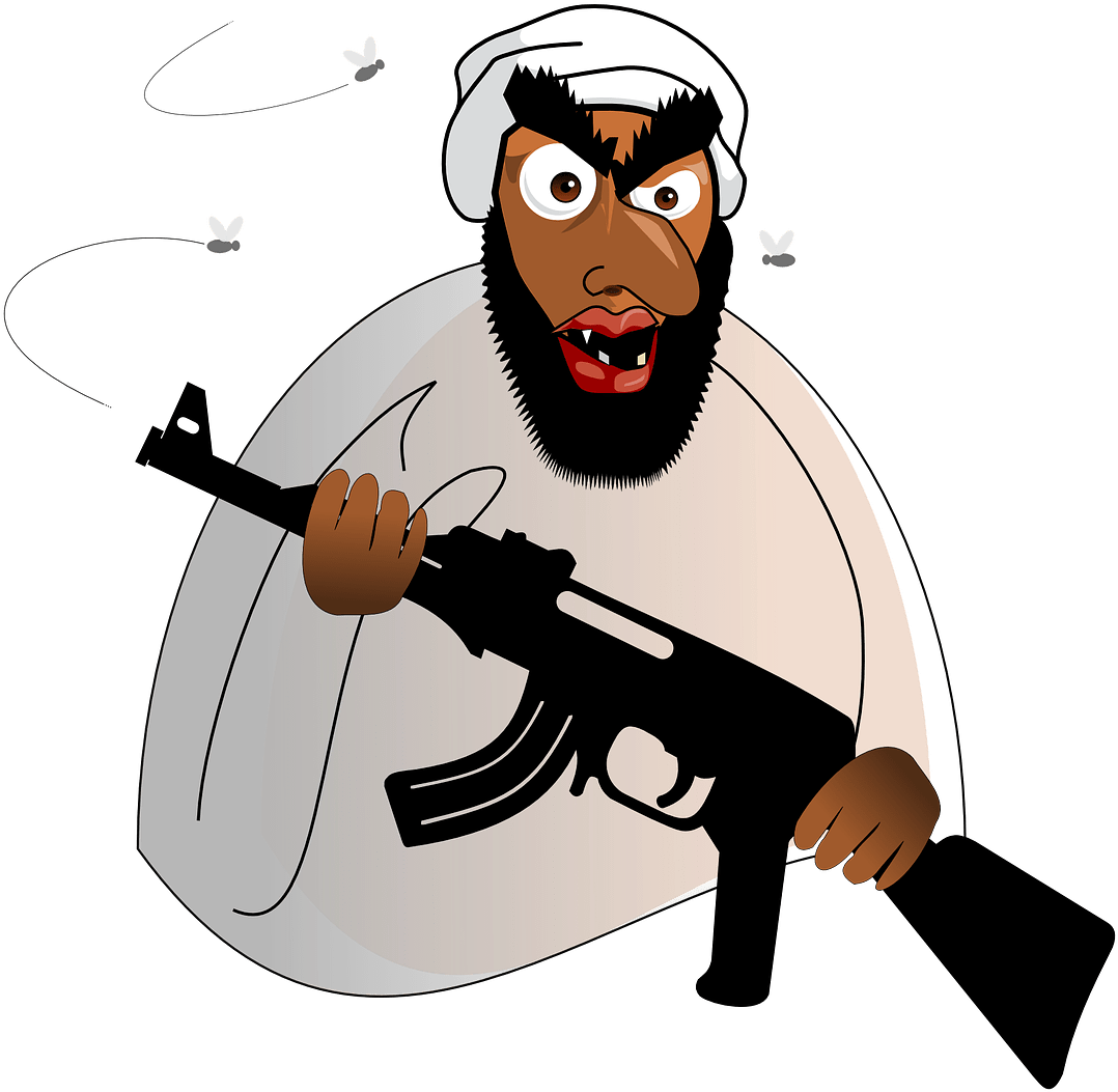 Abin Confirma Autenticidade De Ameaça Terrorista Contra - Cartoon Terrorist Png Clipart (617x720), Png Download