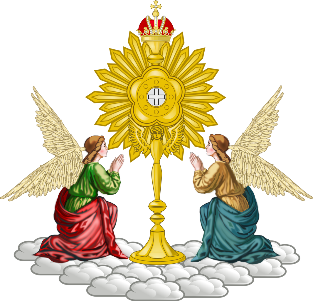 Emblemat Mariawicki - Monstrance With Angels Clipart (1066x1024), Png Download
