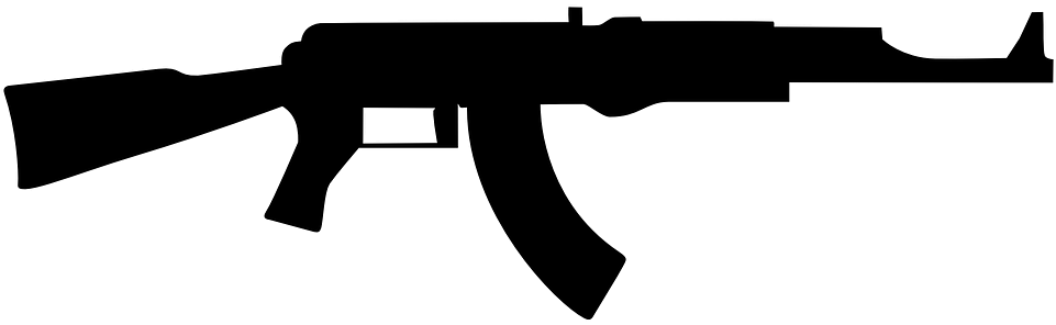 Machine Gun Clipart Shotgun - Draw An Ak 47 - Png Download (960x480), Png Download