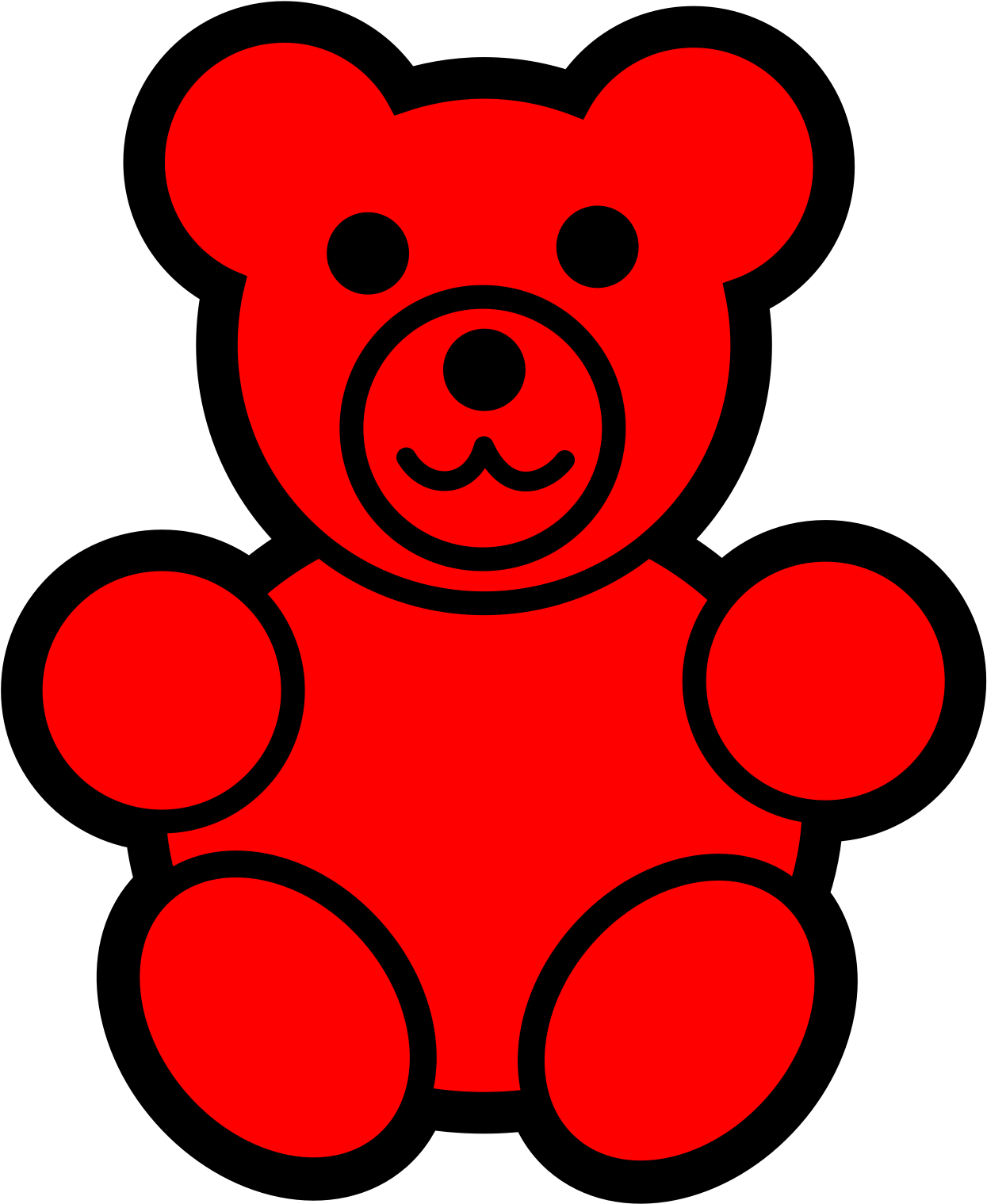 Teddy Bear Simple Design Clipart (1600x1600), Png Download