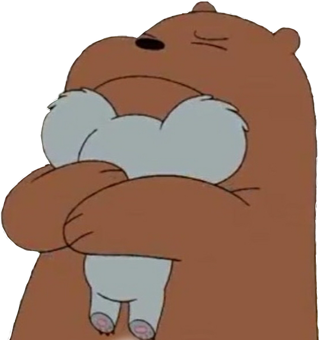 #webarebears #grizzlybear #icebear #panda #cute #soft - We Bare Bears Hug Clipart (621x661), Png Download