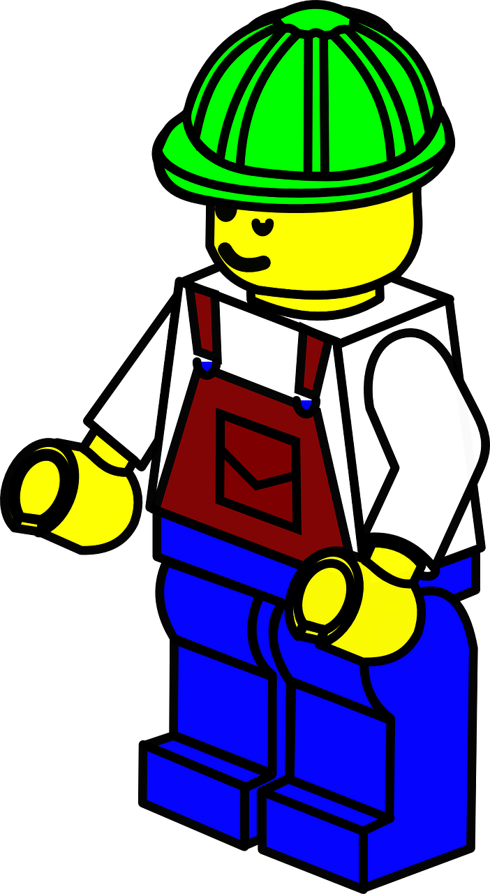 Transparent Hard Worker Clipart - Lego Construction Worker Clipart