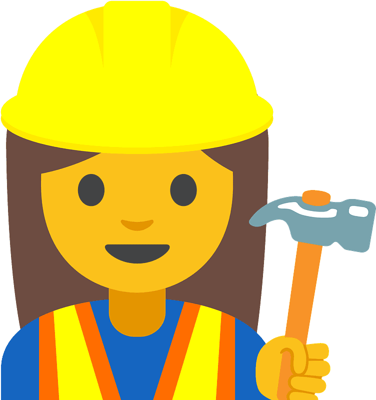 Woman Construction Worker Emoji Clipart - Construction Worker Emoji Transparent - Png Download (800x800), Png Download