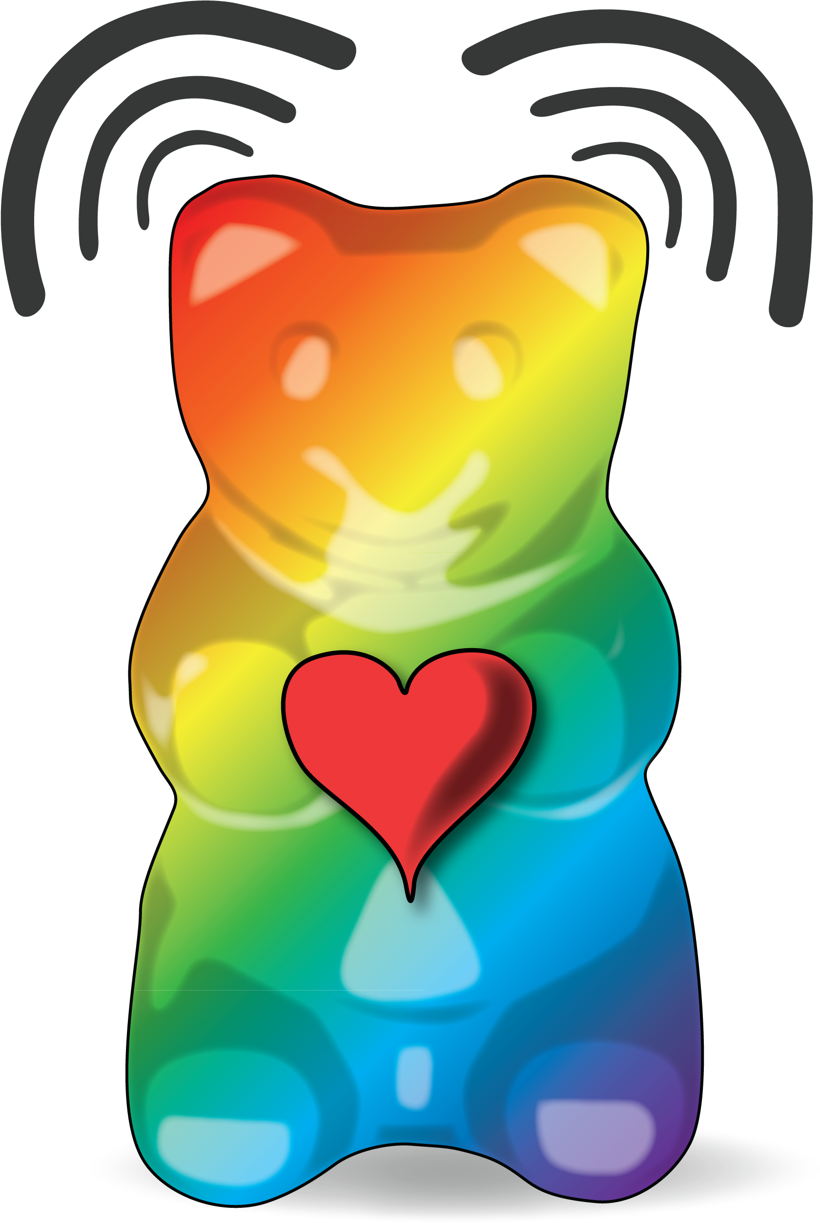 Colorful Gummy Bear Png - Cute Gummy Bears Cartoon Clipart (1785x2526), Png Download