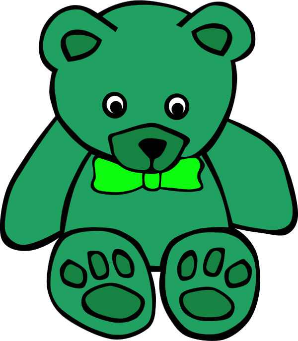 Green Teddy Clipart - Flash Card Teddy Bear - Png Download (600x687), Png Download