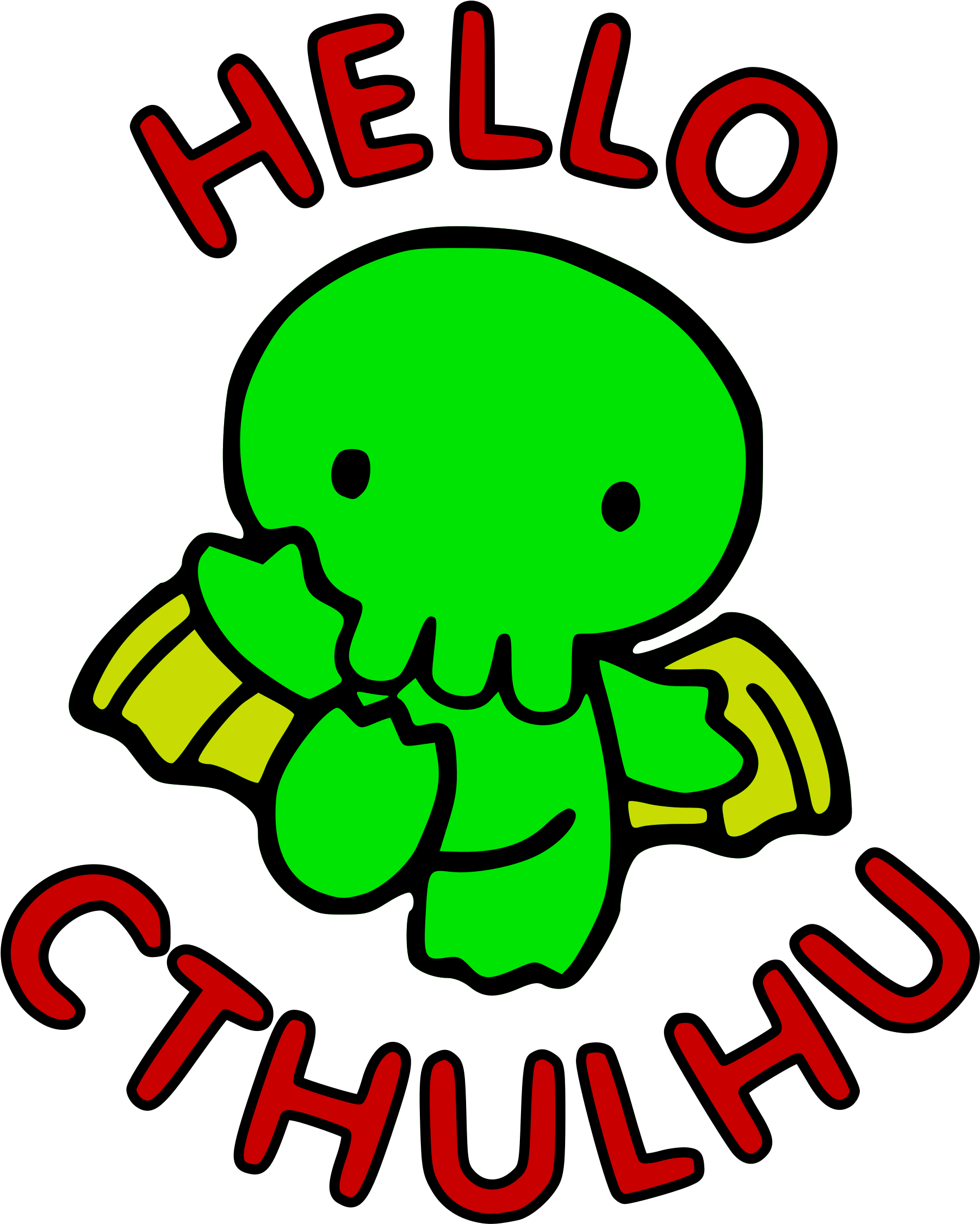 Hello Cthulhu Clipart (1913x2400), Png Download