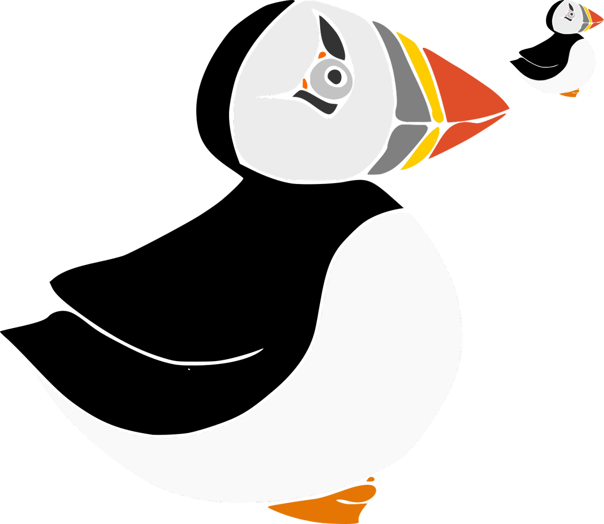 Puffin Clipart Transparent - Cartoon - Png Download (1200x1042), Png Download