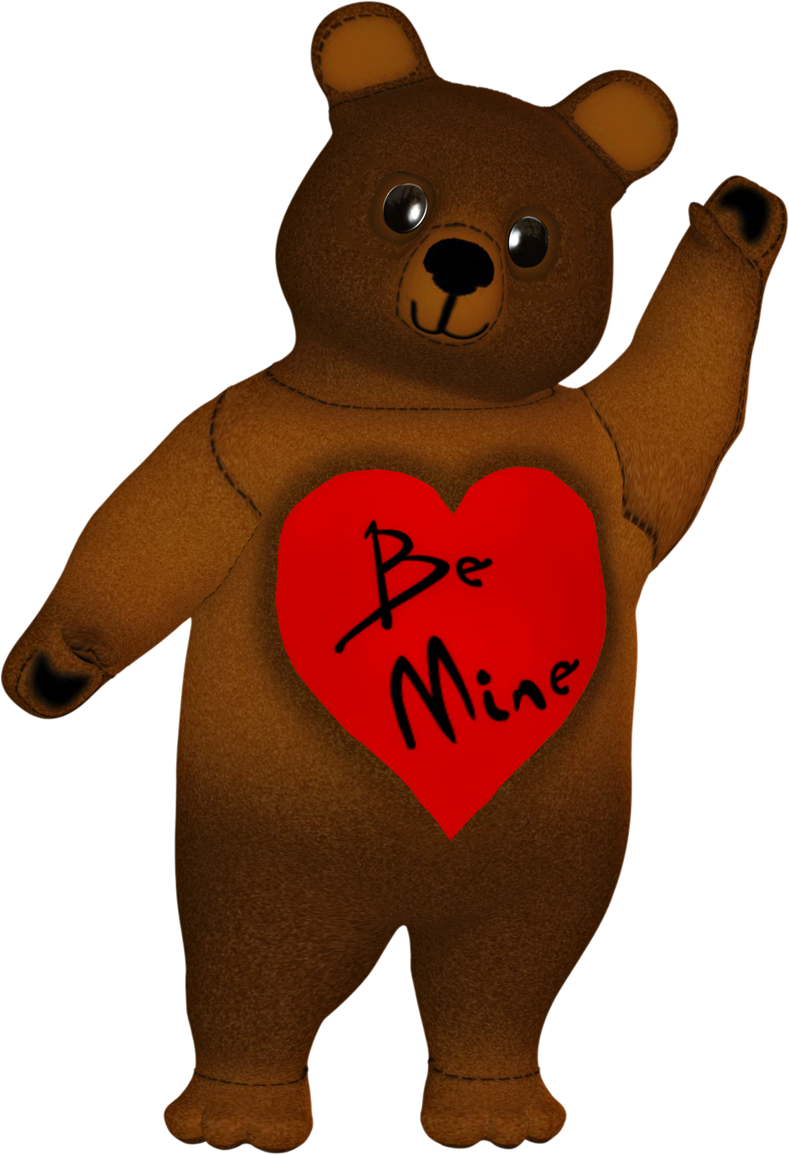 Valentine Bear Clipart - 3d Valentine Bear Clipart - Png Download (1148x1679), Png Download