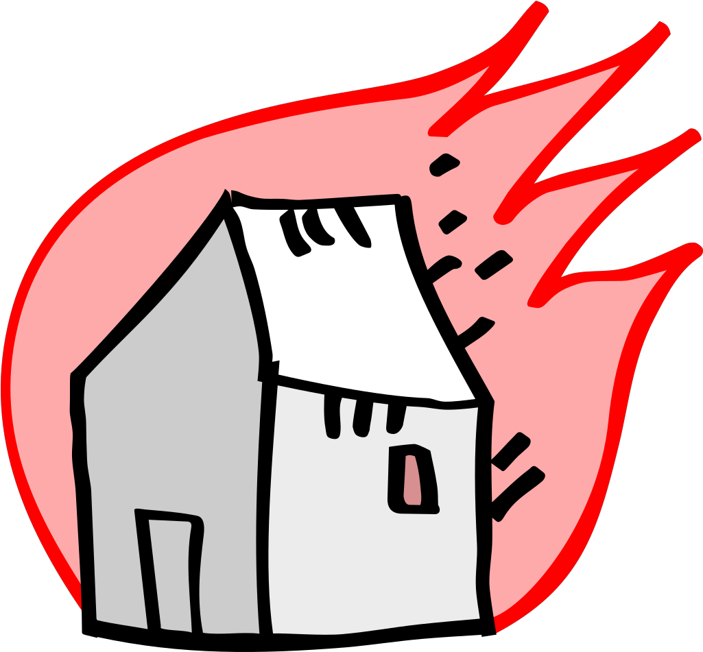 Burning House Svg Clip Arts - Burning House Clipart Transparent - Png Download (1024x1024), Png Download