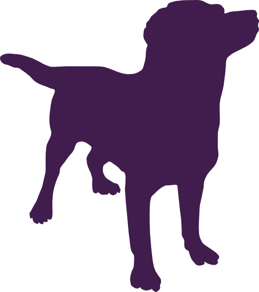 Purpledog Silhouette Clip Art - Purple Dog Silhouette - Png Download (528x596), Png Download