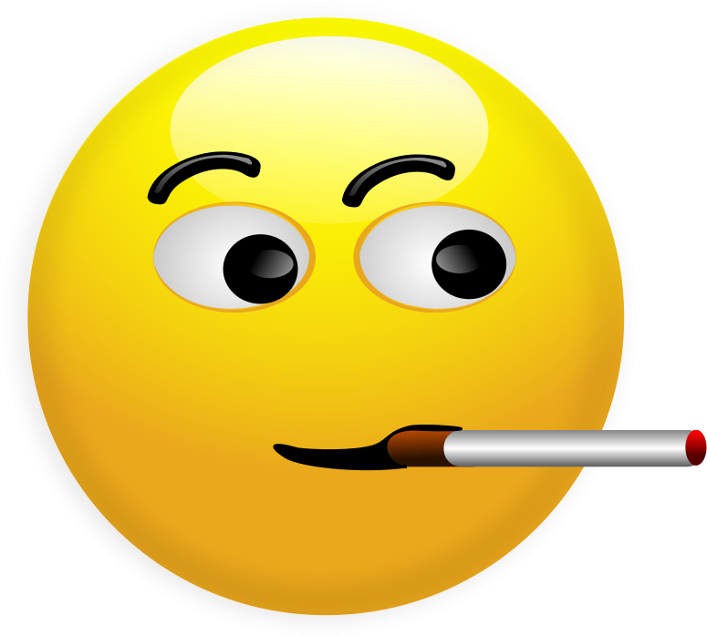 Cigarette Smiley Clipart (600x552), Png Download