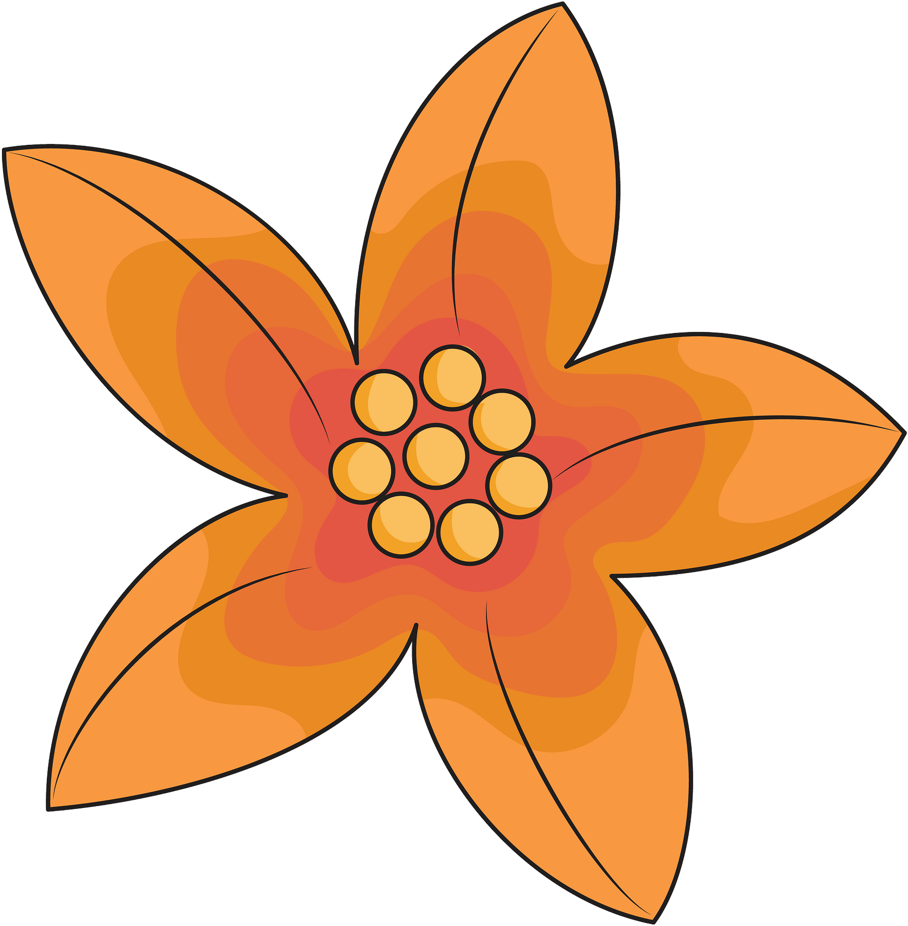 Orange Flower Clipart - Flor Naranja - Png Download (1280x1280), Png Download