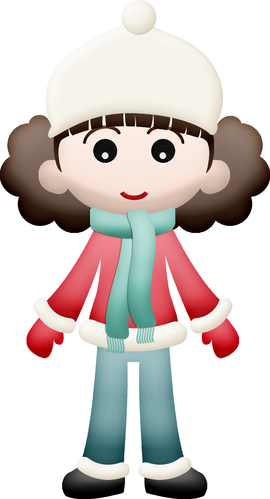 Girl Cliparts Winter - Png Download (864x1600), Png Download