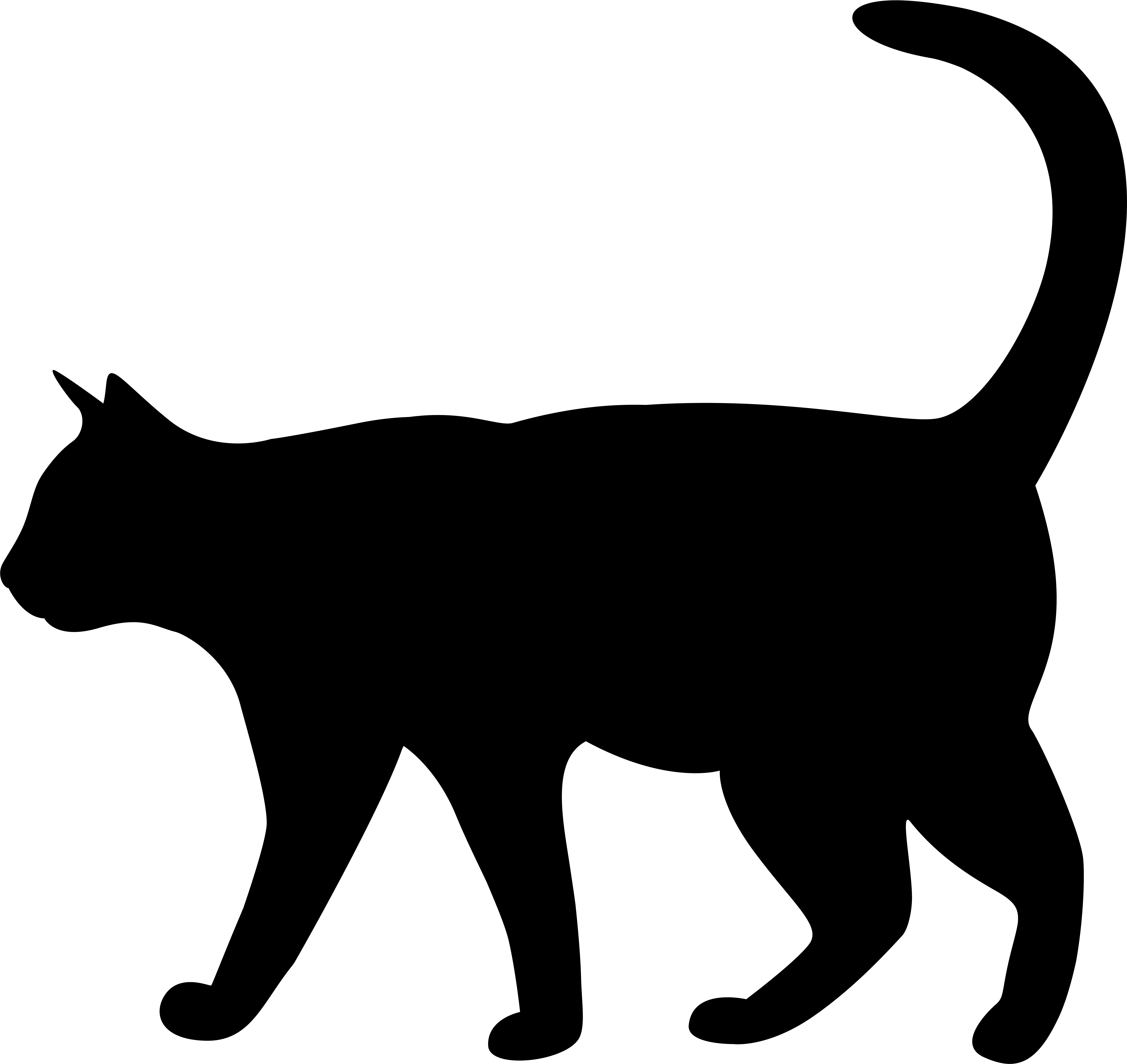 Cat Silhouette Kitten Clip Art - Png Download (8000x7522), Png Download