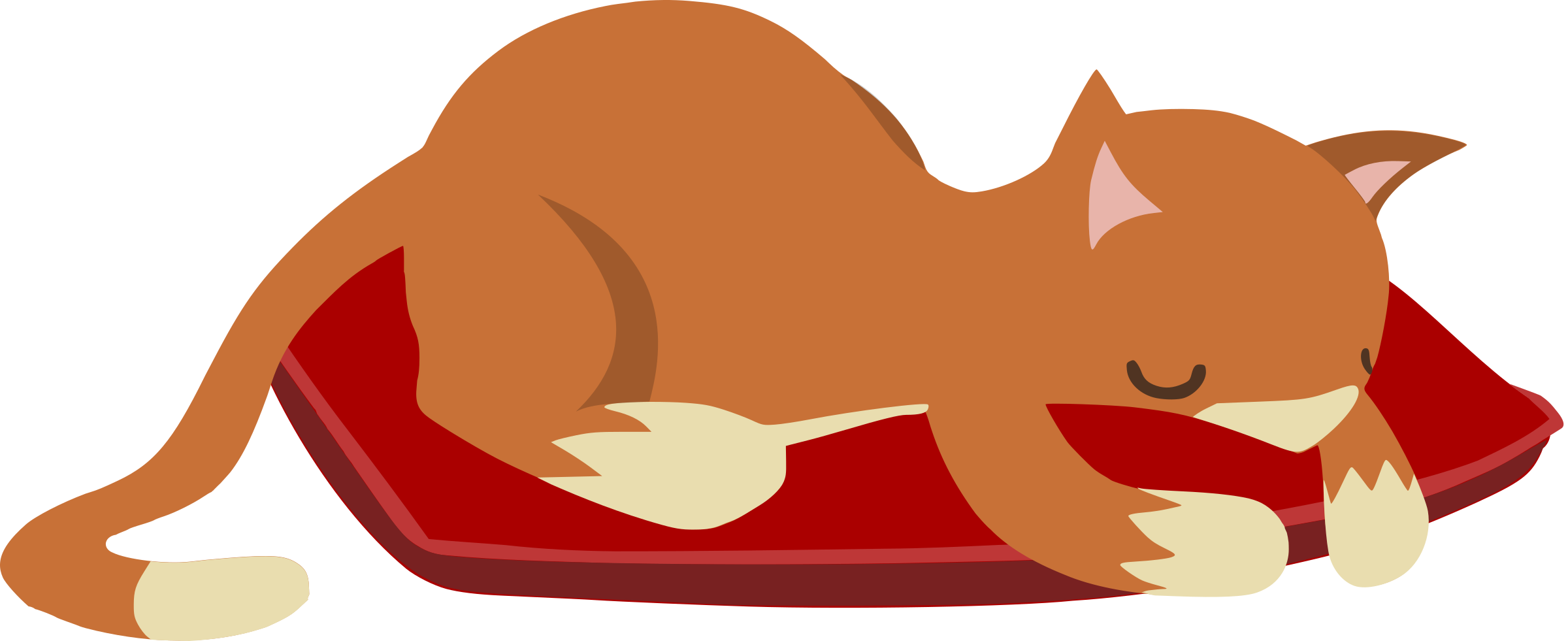 Cat Sleeping In Bed Clipart Banner Freeuse Stock Clipart - Sleeping Cat Cartoon Clip Art - Png Download (2400x981), Png Download