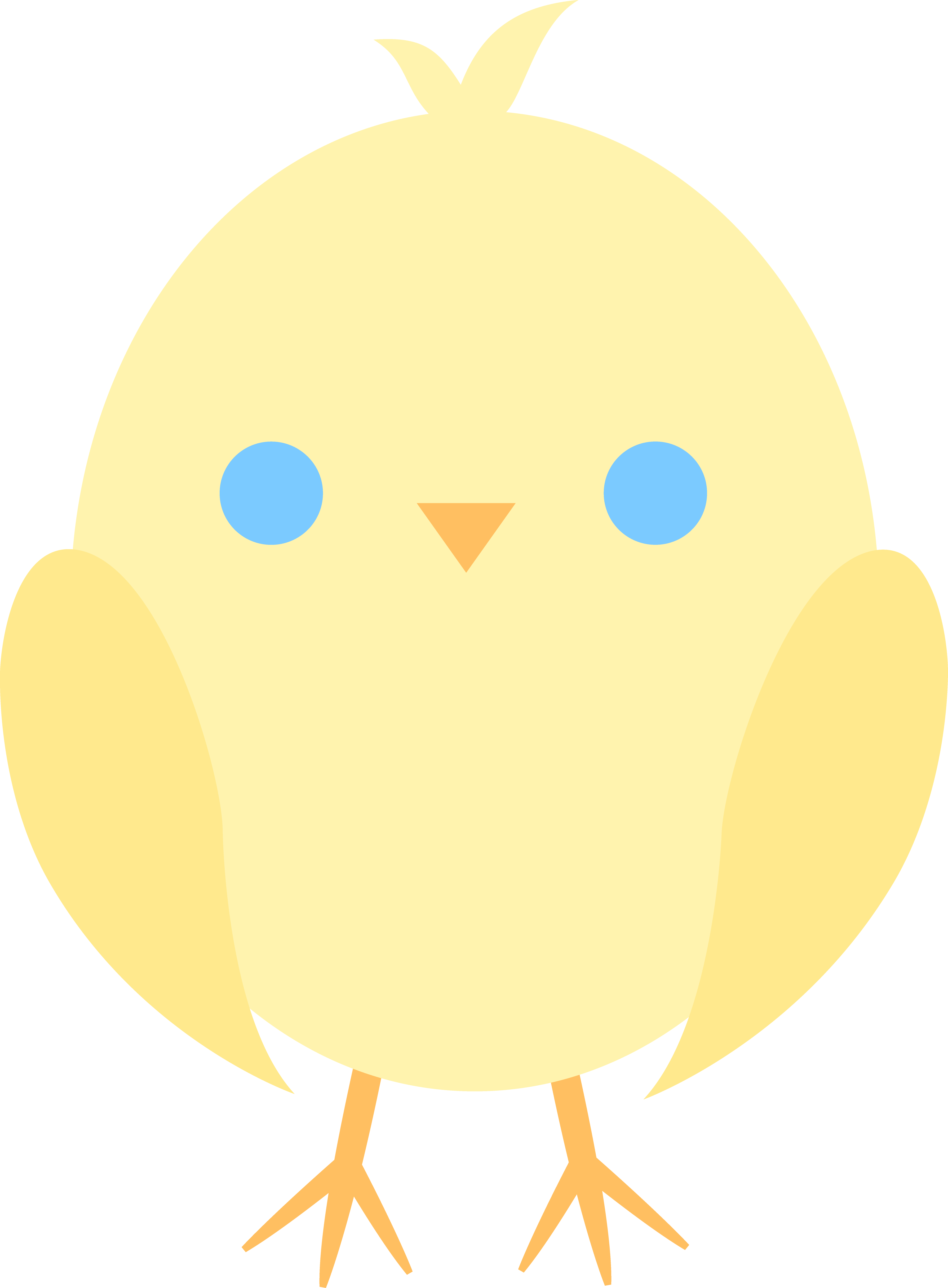 Cute Clipart Baby Chicken - Baby Chick Cartoon - Png Download (3578x4863), Png Download