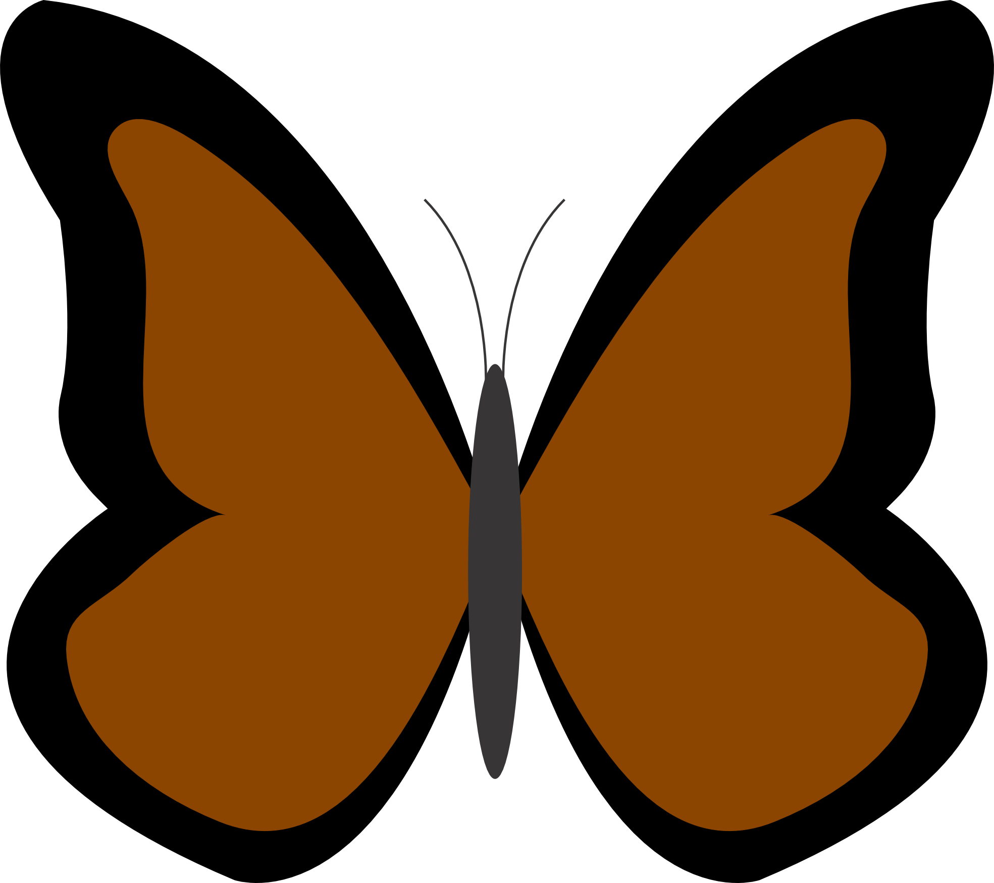 Brown Butterfly Clipart - Butterfly Cliparts - Png Download (1969x1750), Png Download