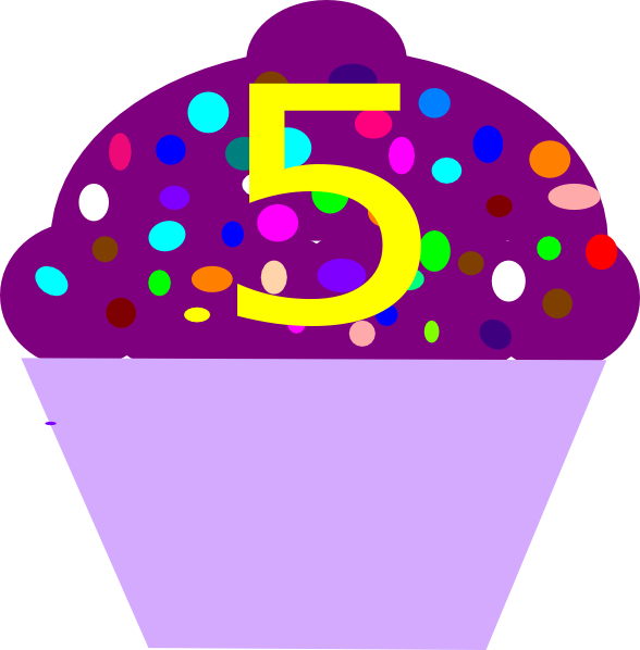 Clipart Cupcake Violet - Numbered Cupcake Clipart Free - Png Download (588x598), Png Download