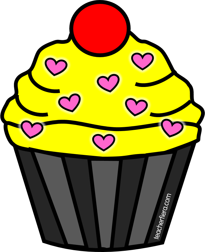 Cupcake Clipart December - Yellow Cupcake Clipart - Png Download (689x846), Png Download
