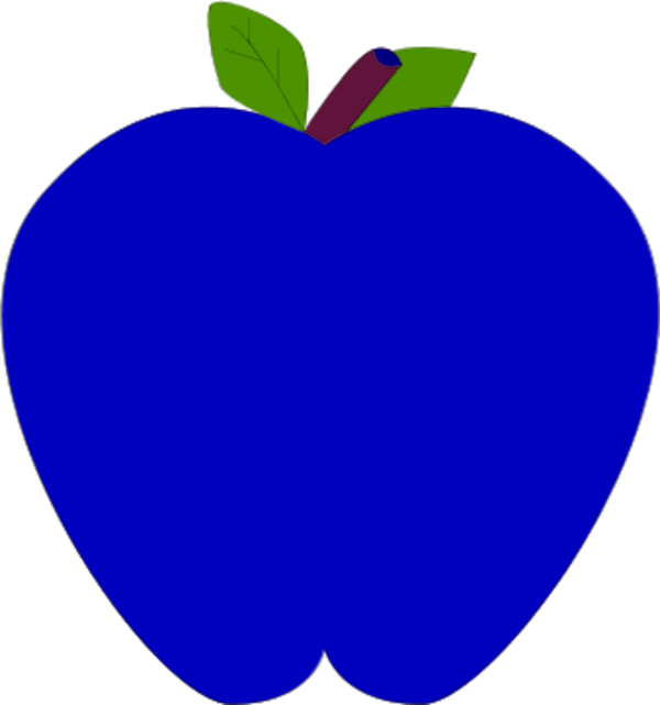 Hd Colorful Clipart Clip - Clip Art Of A Blue Apple - Png Download (600x641), Png Download
