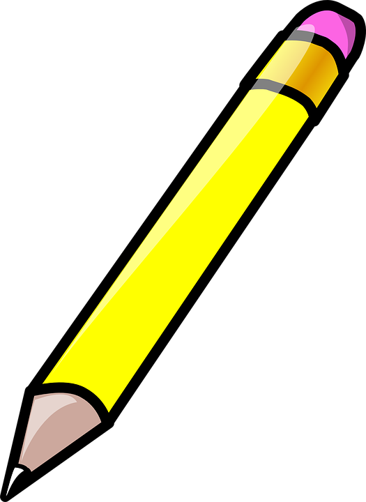 Pencil Eraser Rubber Vector Graphic Pixabay - Yellow Pencil Clipart - Png Download (525x720), Png Download