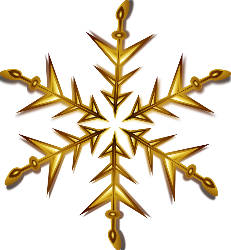 Snowflake 1 Remix - Clipart Gold Snowflakes - Png Download (738x800), Png Download