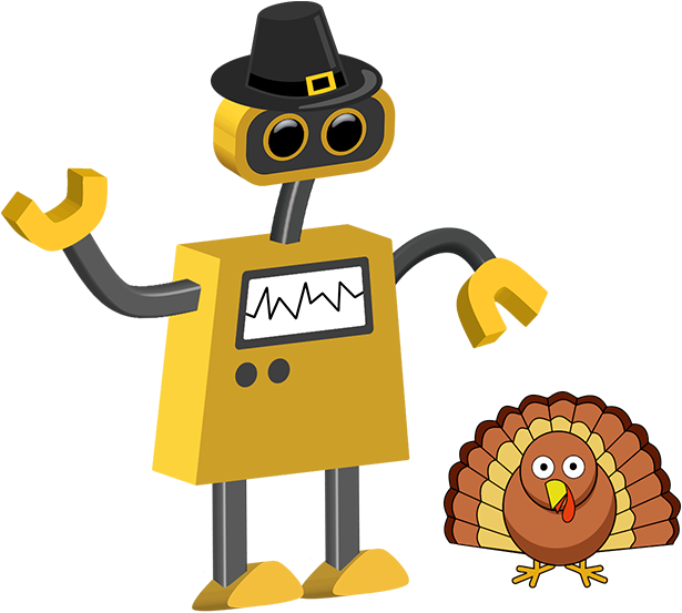 Pilgrims Clipart Turkey - Robot Transparent Cartoon - Png Download (615x553), Png Download