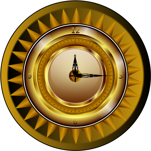 Clock Clipart Download - Clock Gold Png Transparent Png (800x800), Png Download