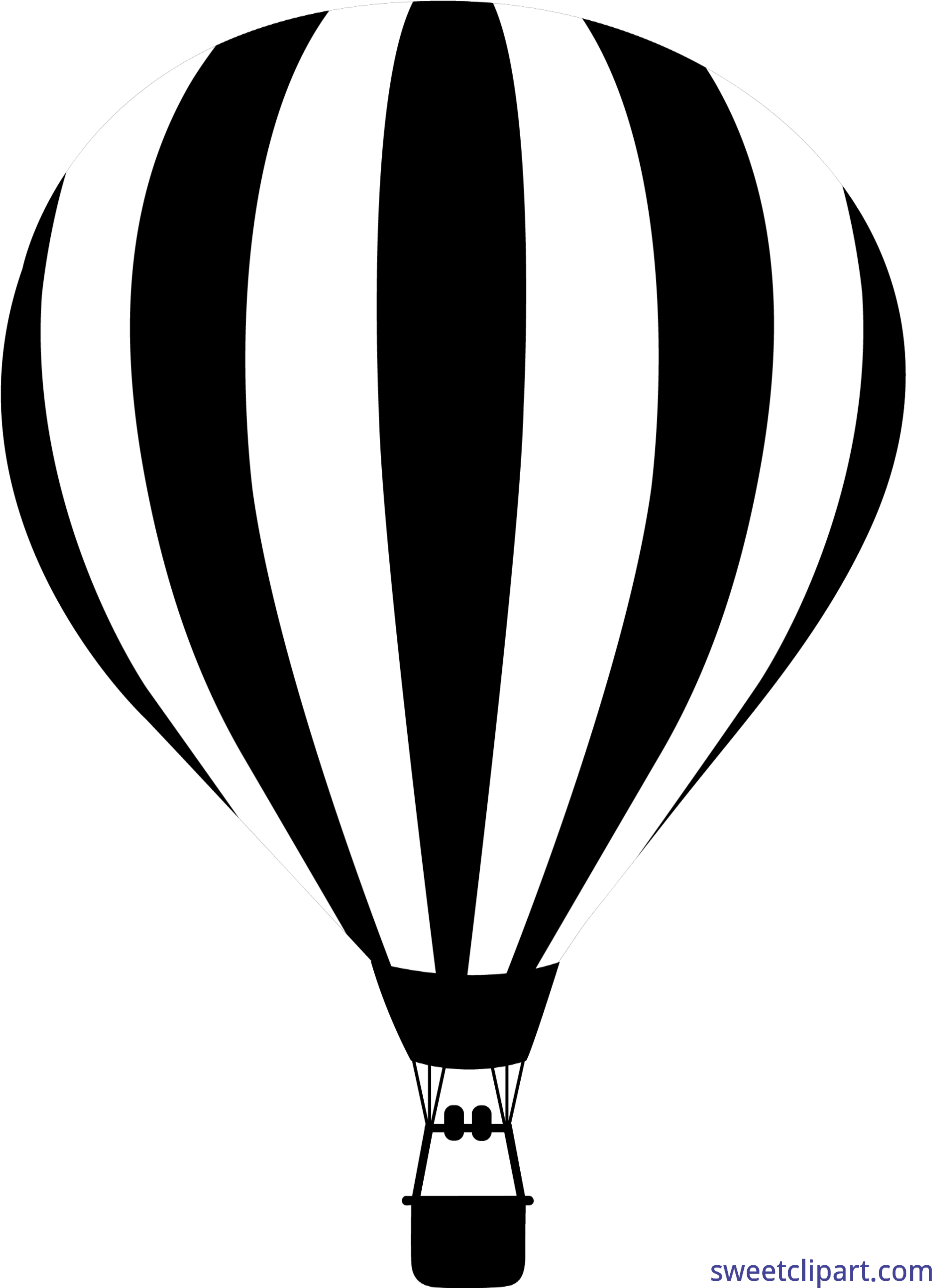 Hot Air Balloon Clipart Scene - Silhouette Hot Air Balloon Svg - Png Download (3976x5496), Png Download