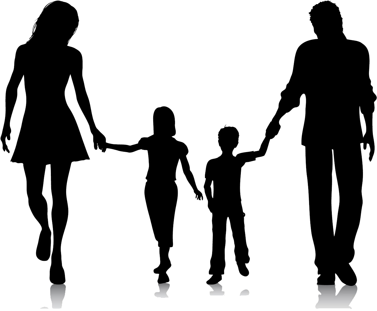 Family Child Clip Art - Family Clipart Black And White - Png Download (1600x1200), Png Download